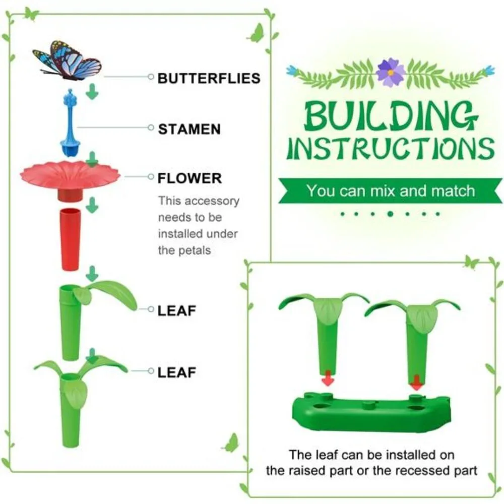 SpringFlower Gifts Toys for Girls Flower Garden Building Kit with Storage Case‎